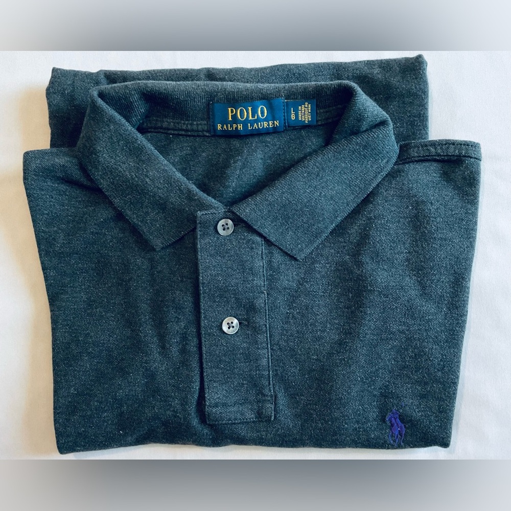 Polo by Ralph Lauren Men's Dark Gray Polo Shirt